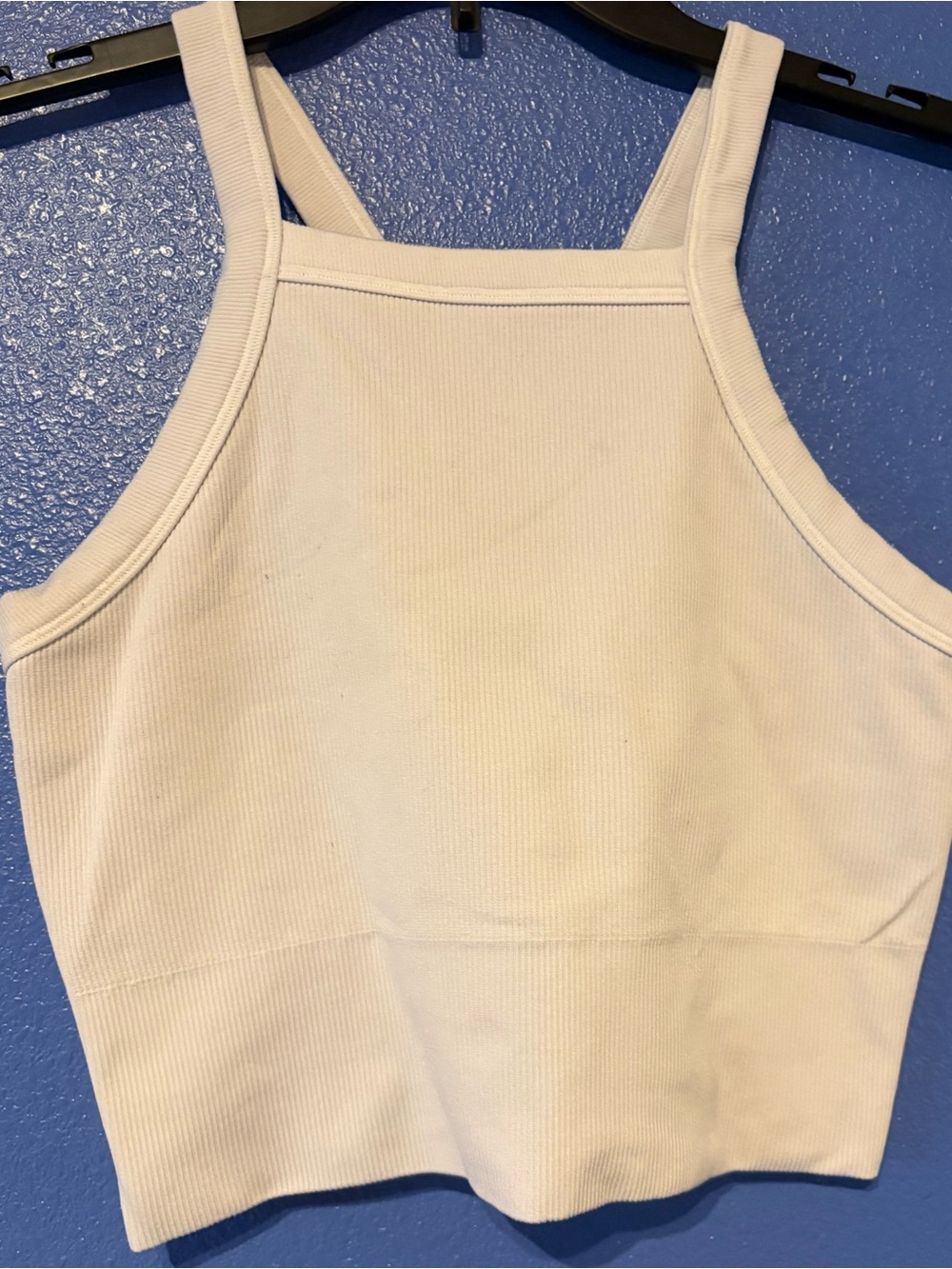 Athleta Cream Ribbed Square-Neck Cropped Camisole